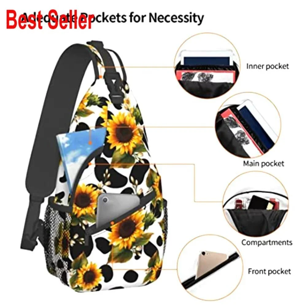 Polyester Crossbody Sling Bag Backpack with Adjustable Padded Shoulder Strap